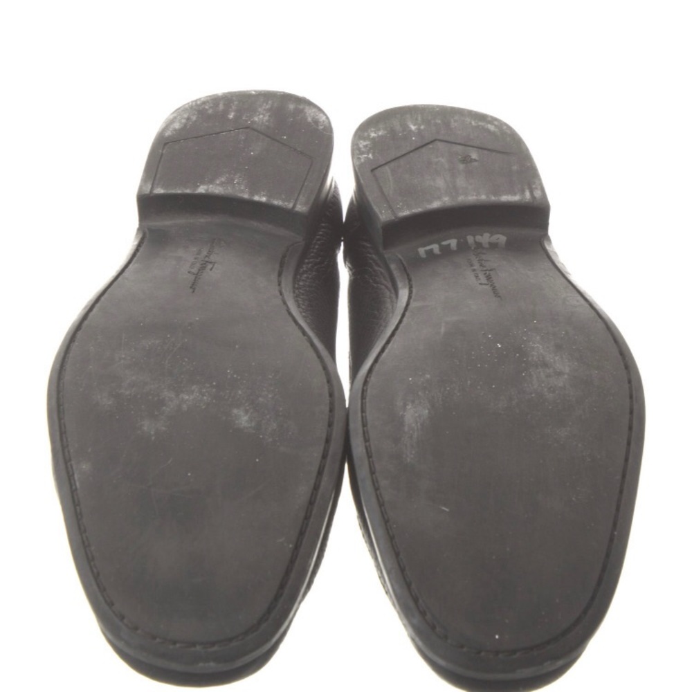 Salvatore Ferragamo Bravo Pebbled Buckle Strap Loafer Solid Black Size 9.5 D - Picture 4 of 4